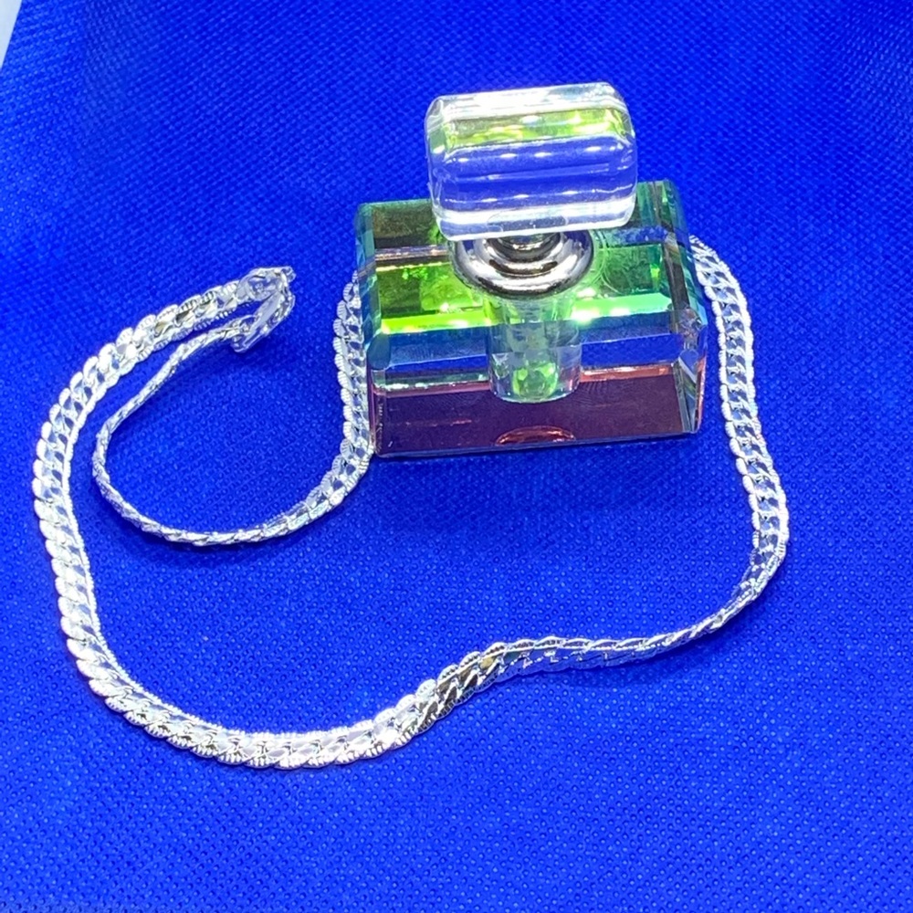 6MM Full Sideways Silver Necklace Silver Plated - Picture 4 of 8